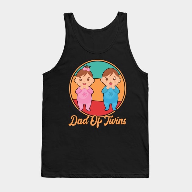 Dad Of Twins Classic Overachiever Fathers Day Twin Parents Tank Top by KB Badrawino